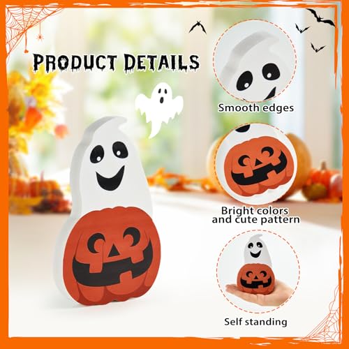 Halloween Ghost and Black Cat Decor Set - Indoor Tiered Tray Table Signs