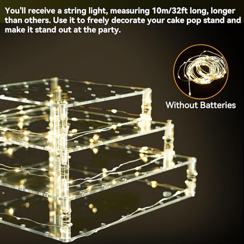 Goabroa 72 Holes Acrylic Cake Pop Stand with LED Light - Multi-Layer Display