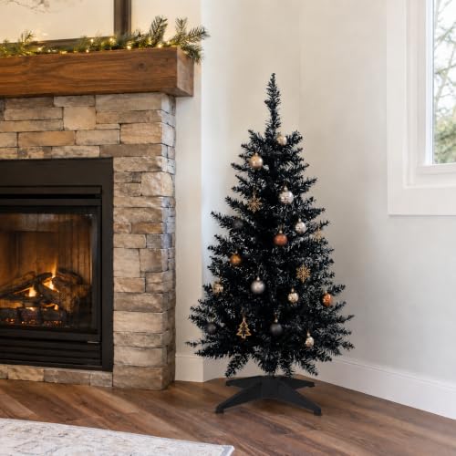 4FT Black Artificial Christmas Tree - Small Tabletop Holiday Decor - Senjie Variation