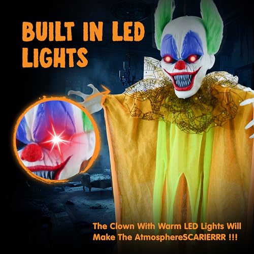 Halloween Clown Decorations Set - Creepy Ghosts with Light-Up Eyes, Outdoor Haunted House Props