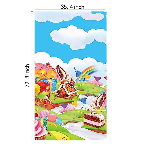 Candyland Rainbow Doughnut Balloon Banner for Kids Birthday Baby Shower Decorations