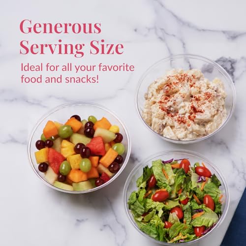 4 Pack Clear Plastic Serving Bowls - 150 Oz Large Round Punch Bowls for Parties & Events