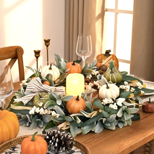 2-Pack 22-Inch Autumn Fall Wreaths for Front Door Home Decor - Fall Decorations