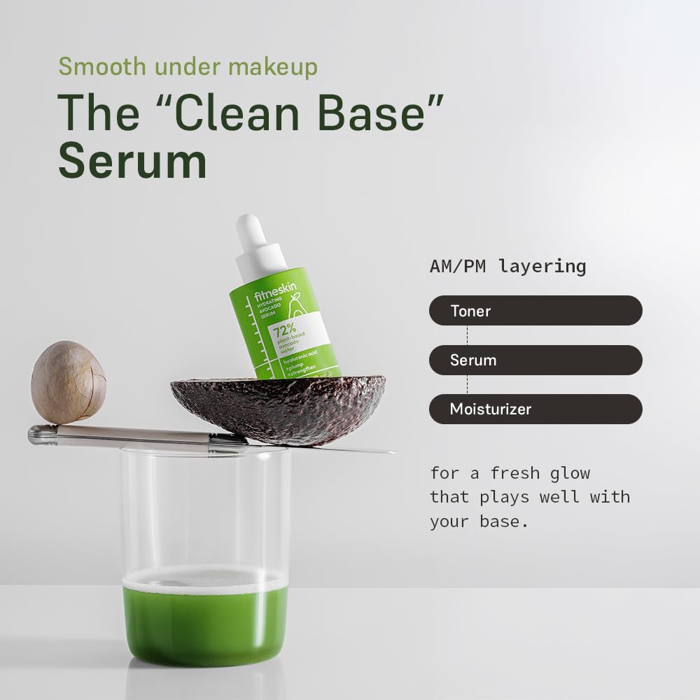 **Skiennix Hydrating Avocado Serum - Nourishing Fruit Water & Vitamin B3 | 1 Fl Oz (30ml) - Vegan & Fragrance-Free**
