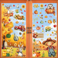 Fall Window Clings Set - Scarecrow & Autumn Decorations, Reusable Static Stickers