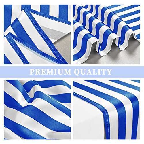 Blue & White Striped Table Runner 12x72 Inches Set of 10 - Elegant Linen Decor