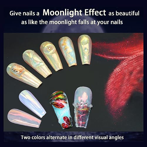 Allstarry Unicorn Chrome Nail Powder - Sunset Field Iridescent Pearl Glitter