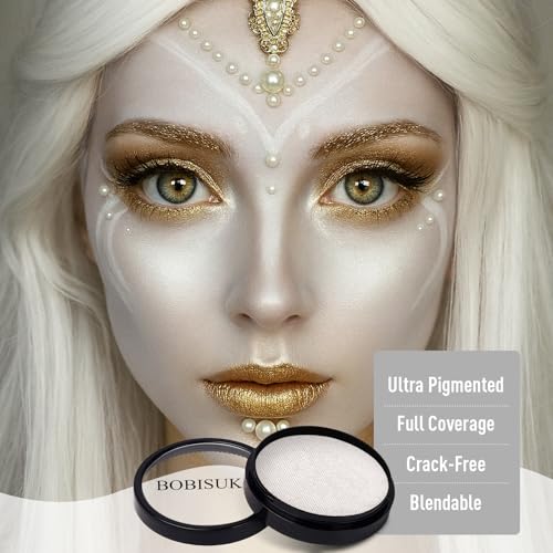 Pearl White Face & Body Paint Kit with Metallic Finish - Halloween & Cosplay