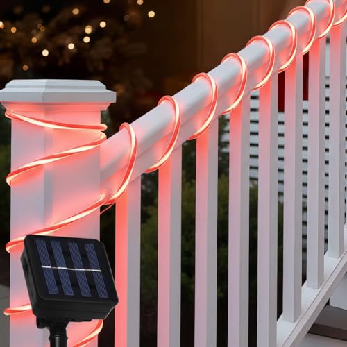 Halloween Candy Cane Solar Rope Lights 33Ft 100 LED Outdoor Decor - Candy Variation