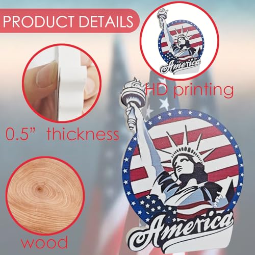 Patriotic Memorial Day Table Decorations Set - Wooden Centerpieces for Home & Party