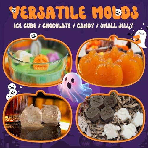 Halloween Pumpkin & Ghost Silicone Molds 2PCS - Food Grade, Oven Safe, Candy & Treat Making