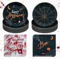 80pcs Halloween Spider Web Disposable Tableware Set - Plates & Napkins