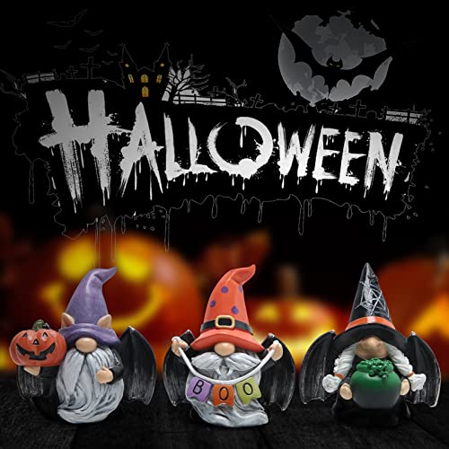 Halloween Gnomes Decoration Set - Black Wing, Indoor Holiday Figurines
