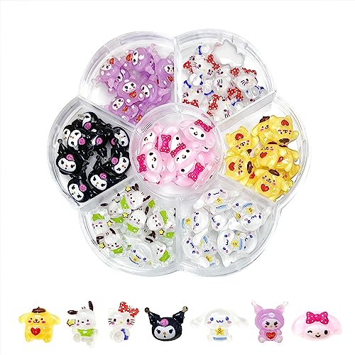 70PCS Cute Cat Resin Nail Charms for DIY Nail Art & Crafts