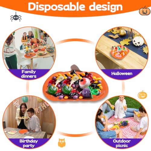20pcs Pumpkin Paper Plates 9 Inch Halloween Autumn Harvest Party Dinnerware