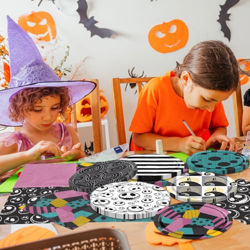 Halloween Party Plates and Napkins Set - Nightmare Theme, 60 Pieces