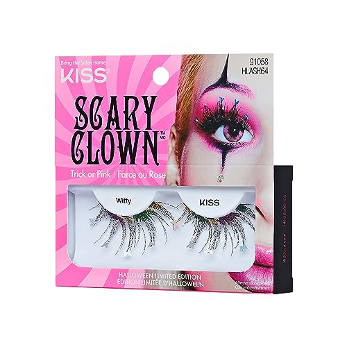 Halloween Limited Edition Scary Clown False Eyelashes - Witty Design, 1 Pair