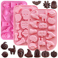 Pink Halloween Silicone Molds 3-Pack for Baking Candy & Cake Decorating