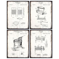 Vintage Laundry Room Wall Art 11x14 - Farmhouse Retro Poster Set - Unframed