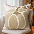 Beige Fall Pumpkin Pillow Cover 18x18 Autumn Halloween Thanksgiving Decor