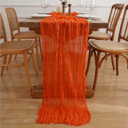 Orange Cheesecloth Table Runners 2 Pack - 10FT Boho Fall Wedding Decor Variation of THIS listing