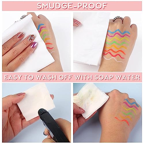 UV Glow Neon White Liquid Eyeliner - Waterproof, Long Lasting, Matte Colorful Eye Pencil