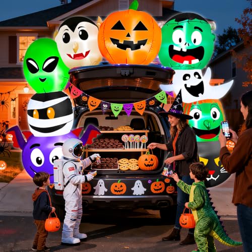 6 Ft Halloween Inflatable Car Decorations with LED Lights for Trunk or Treat