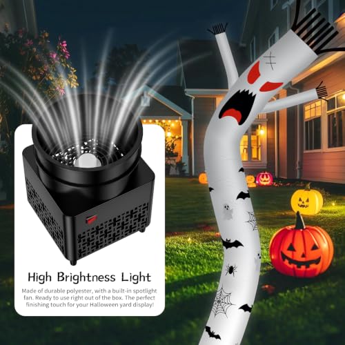 6Ft Ghost Air Dancer Inflatable Wacky Waving Tube Guy with LED Light and Blower
