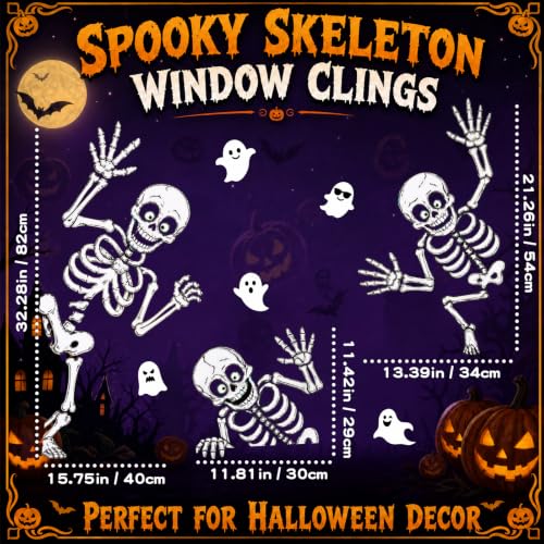 Halloween Skeleton Window Clings Decor Halloween Decorations Ghost Stickers - Variation of THIS listing