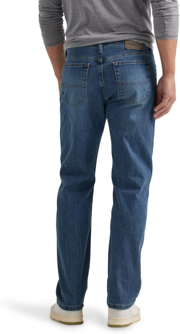 Wrangler Authentics Men's Comfort Flex Waist Jeans - Regular Fit, Versatile Style, Classic Blue