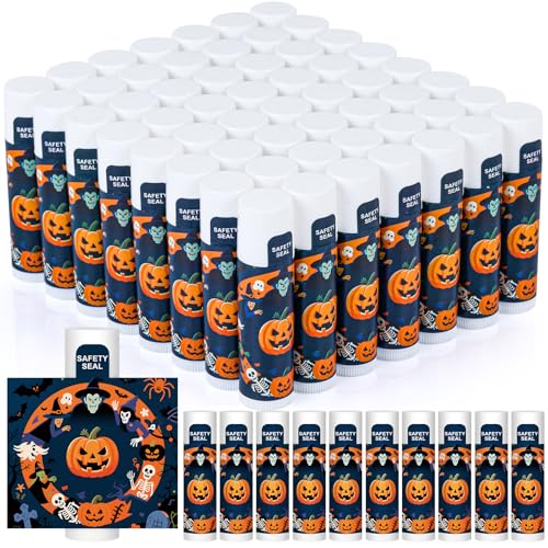 Halloween Lip Balm Bulk Set - Fun Pumpkin, Spider & Skeleton Patterns - Variation B