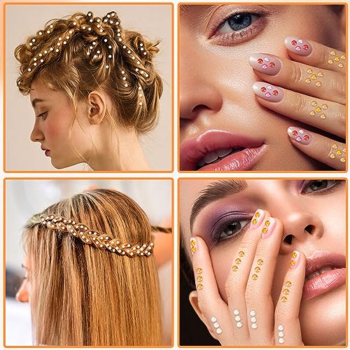 Self-Adhesive Face Gems Set - 2700pcs Bright Rhinestones for Makeup & Crafts