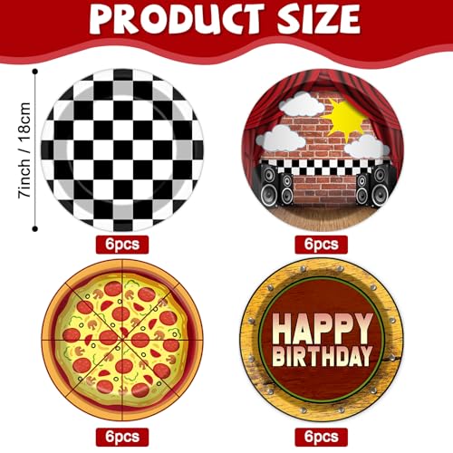 24-Pack Horror Game Paper Plates 7 Inch Disposable Party Dinnerware for Spooky Birthday Events