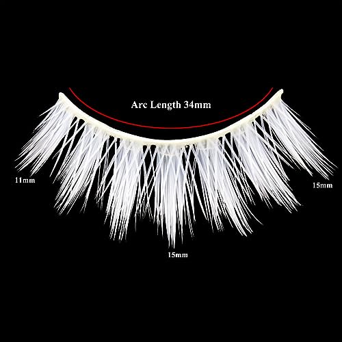 White Reusable False Eyelashes Anime Eye Makeup Accessory - 2 Pairs