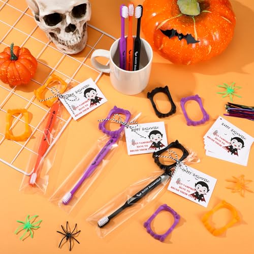 Halloween Vampire Toothbrush Set with Fangs & Cards - 24 Pieces