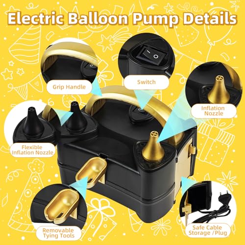 Dark Purple Latex Party Balloons - 100 Pack with Electric Balloon Pump