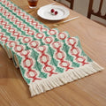 Christmas Boho Table Runner 12x72 Inches - Green Lantern Holiday Decor