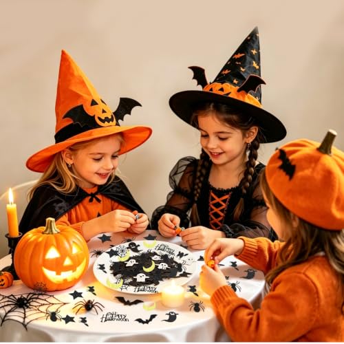 Halloween Confetti for Tables - Spooky Happy Halloween Decorations - Black 2