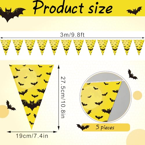 Pre Strung Bat Banner - 5 Cartoon Party Decorations for Celebrations