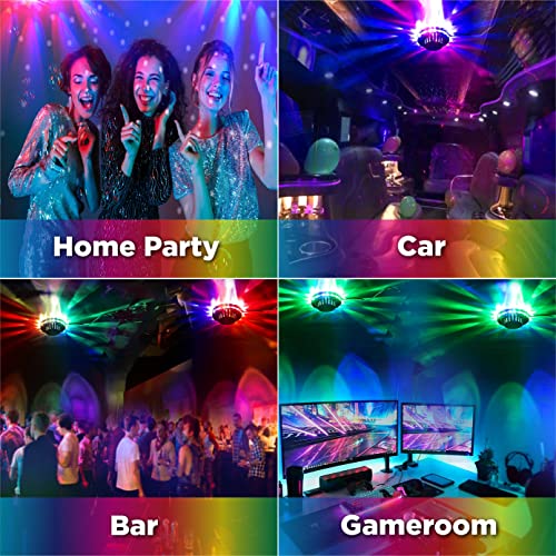 Sound Activated Party Lights 2 Pack USB RGB Disco Lights for Parties, Wall Mountable