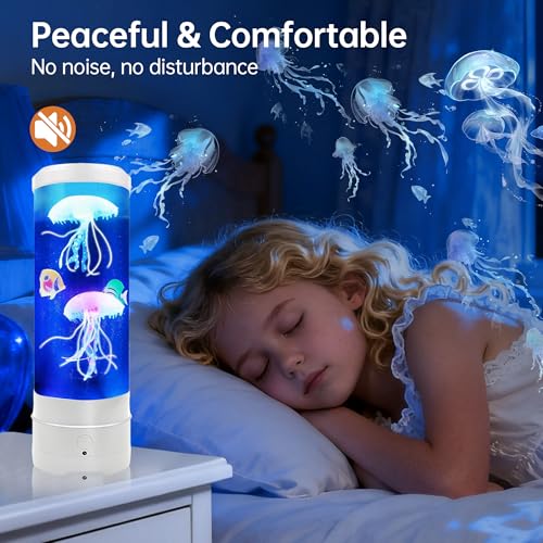 Jellyfish Lamp with Bluetooth Speaker - White, 17 Colors & 4 Modes, USB Powered