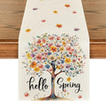 13x48 Inch Table Runner - Bloom Flower Tree Seasonal Summer Kitchen Decor Beige