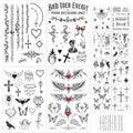 Gothic Dark Y2K Barbed Wire Temporary Tattoos Set - 13 Sheets for Adults Men Women