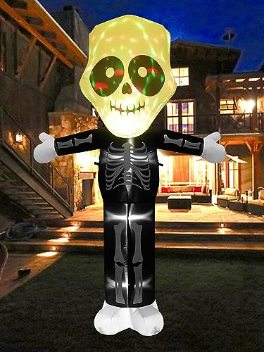 Halloween Inflatable Ghost Skull with LED Lights and Skeleton Variation