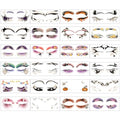 Glow in the Dark Halloween Luminous Eye Shadow Tattoos - 24 Pairs Spider Web Bat Design