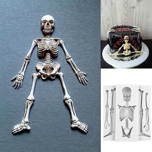 Halloween Skull Skeleton Silicone Mold for Cake Decorations and Candy