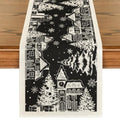 Artoid Mode Black 13x72 Inch Silhouette Winter Table Runner for Home & Party Decor