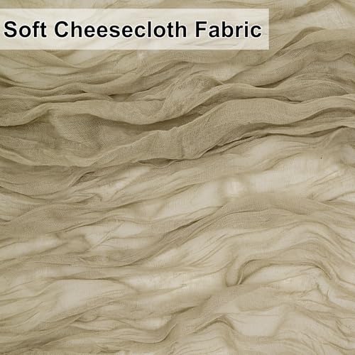 Nude Cheesecloth Table Runner 2 Pack - 10FT Boho Crinkled Gauze for Spring Easter Wedding