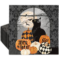 Halloween Paper Napkins 50 Pack Black Cat Pumpkin Disposable Dinner Hand Napkins - 6.5x6.5 Inch