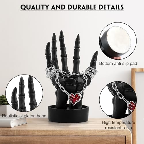 Black Skeleton Hand Ring & Tealight Candle Holder 2PCS - Gothic Halloween Decor Variation of THIS listing: Black2p / 1